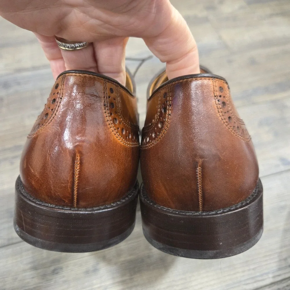 Cole Haan Men Kneeland Brogue Cap Toe Oxford British Tan Wingtip Shoes 9